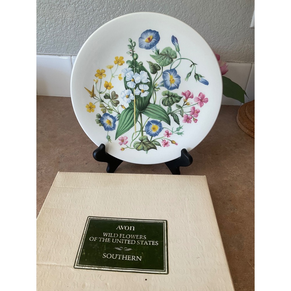Avon Wild Flowers of the Southern United States Plate Enoch Wedgwood England Box